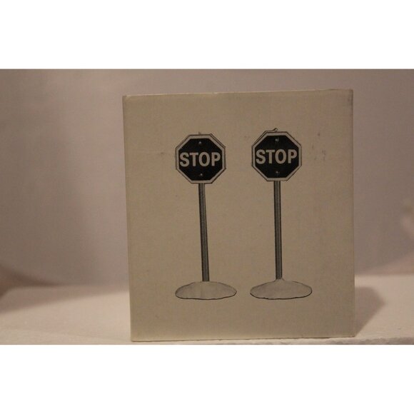 Dept 56 Snow Village - Stop Signs, set of 2 - Picture 2 of 3